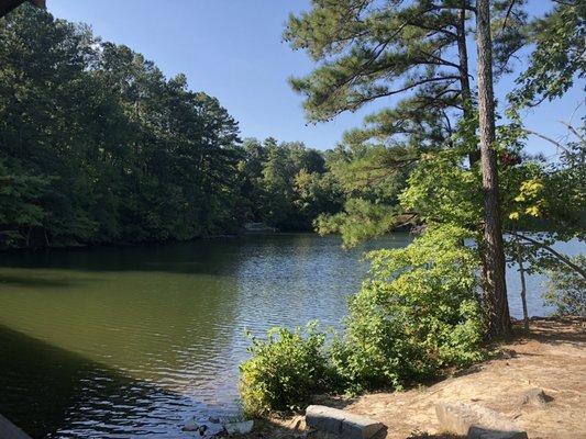 View of the lake from picnic area and trails.