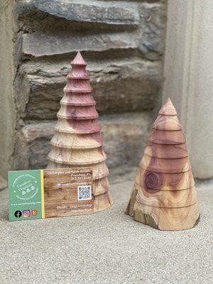 Handmade cedar trees.