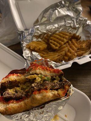 Mexicana Burger Waffle Fries Large