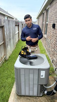 Alex at a service call