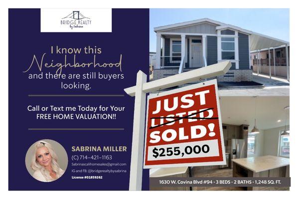 San Dimas Royal #94 Brand New Home sold by Sabrina