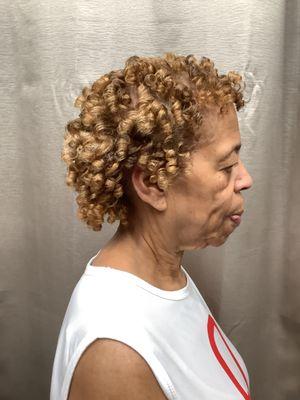 Flexi rod set with full highlights and root color