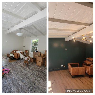 Wall painting before and after