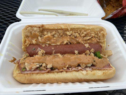 Thai Peanut Hot Dog