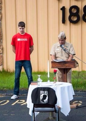 Local student honors POW/MIA with car show.