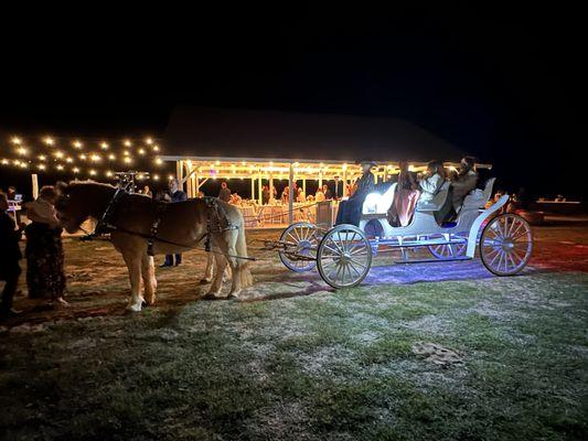 Night time Wedding reception.