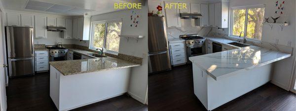 before and after - from Granite to Quartz - thanks JFK!