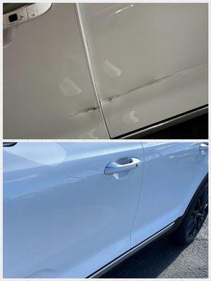 Before and after - can't tell the damage was ever there!