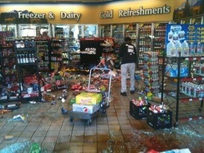Car crashed into the store
