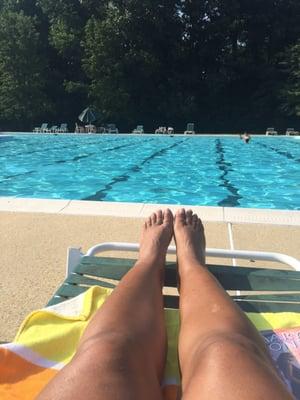 Never really too crowded here. After work dip in the pool.