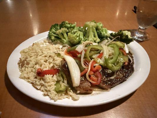 Philly style blackened bleu rib eye (minus the bleu)