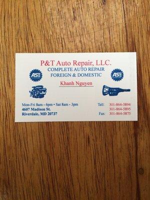 P & T Auto Repair