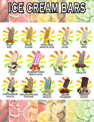 Cream Paleta Flavors