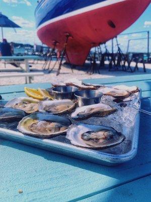 "Dutchies" & "Originals" oysters plus lemon, mignonette, and hot sauce