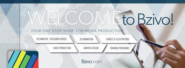 Bzivo We are your #1stop-shop for media production. Our brands: Xplainator  EngageThe Comic Studio . Get in touch  info@bzivo.com