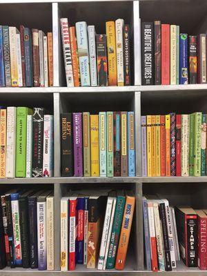 Just a few of the book titles you can find while you wait for your haircut at Jus-N Tyme Barbershop.