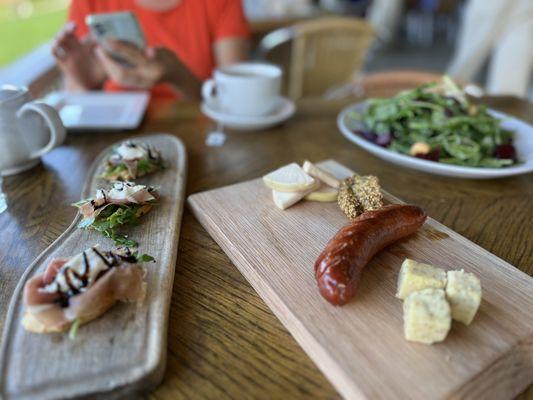 Elk Sausage, Burrata, and Summer Salad