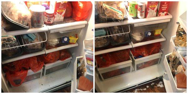 We are being conscious about your food, and don't apply any cleaning solutions near it.