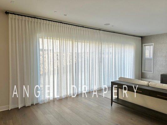 Pure White Texture Linen Sheer