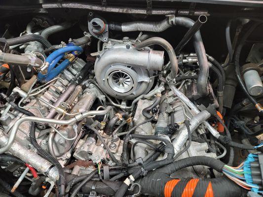 Aftermarket turbo install.