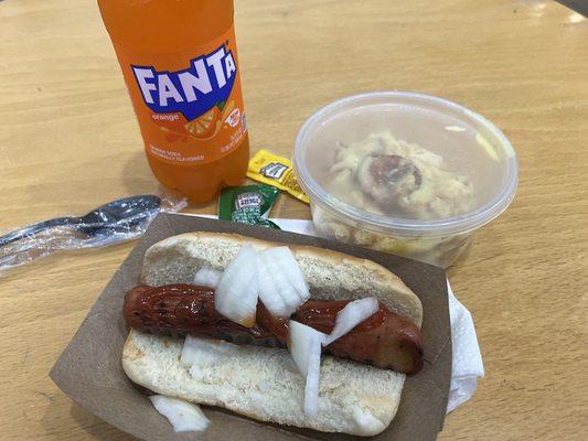 Hot dogs and snacks.