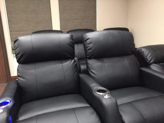 Waiting area with reclinable chairs