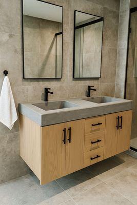 Floating Bathroom Vanity Cabinet and Concrete Counter Top
Shipped Nathionwide