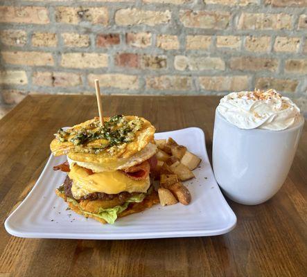 Sunrise Stack Jibarito & Coquito Latte