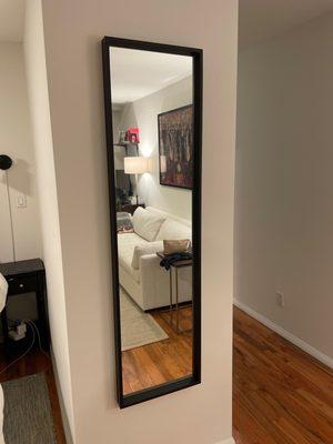 One large mirror hung.