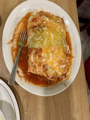 Burrito gigante - fork for scale