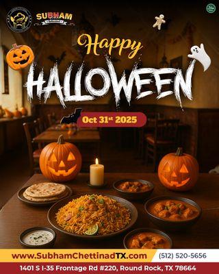 #SubhamChettinad wishes you a Spooktacular Halloween!
May your night be filled with spooky fun, laughter