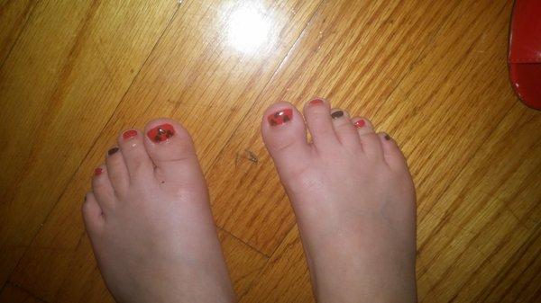 Mickey mouse toe nails