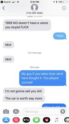 Cmon man, I really expected better of you. And the car was 1995, meaning it had VANOS.