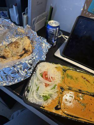 Garlic Naan, Yellow Dal, Paneer Tikka Masala