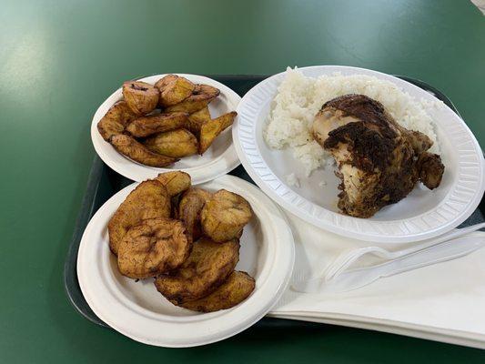 Jerk chicken Fried Plantains