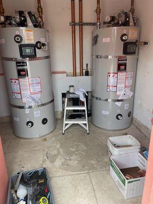 Installation of 2 new water heaters for a 40 unit building