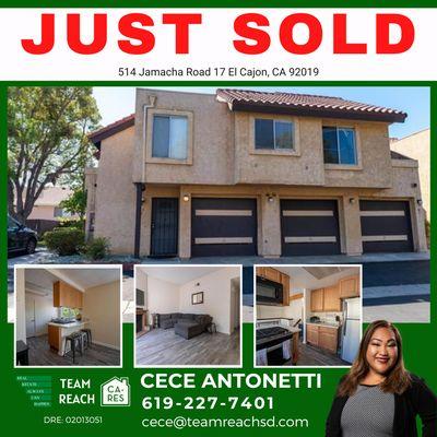 Just sold in El Cajon