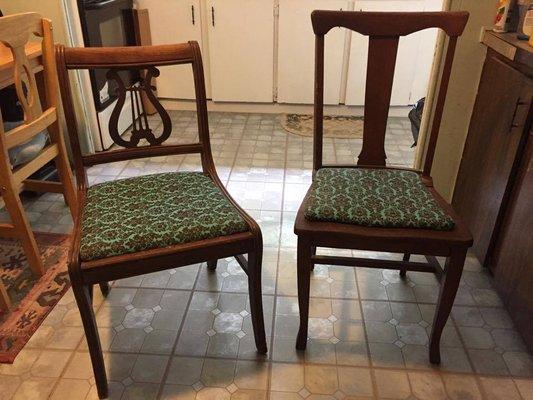 2 chairs from 1950's re done