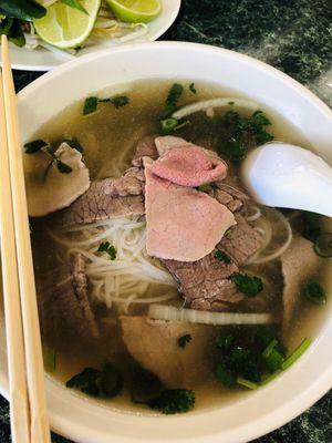 Rare beef and brisket pho