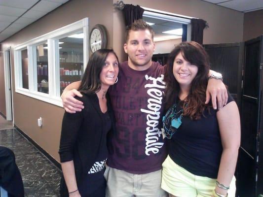 Justin after his hair cut and eyebrow wax with Michelle