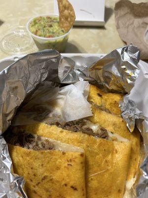 Birria Quesadilla Chips & Guacamole