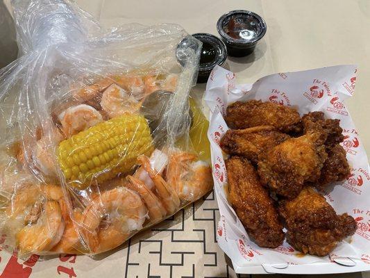 1/2 Shrimp W. No Head 1/2 lb 6 wing appetizer