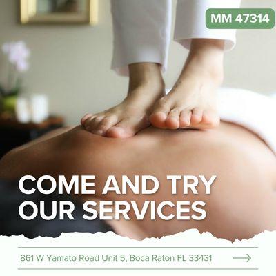 Come and try our services