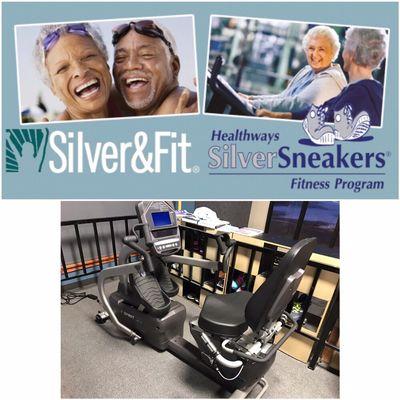 We have Silver & Fit and Healthways Silver Sneakers programs and a Spirit MS300 Recumbent Stepper available.