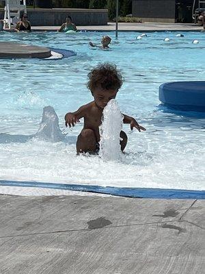 The remodeled pool is so nice with the zero entry for littles to play and the cool slide for bigger kids!
