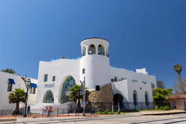 MOXI's sandcastle-inspired building is LEED certified, and located walking distance from the Amtrak station and Stearn's Wharf.