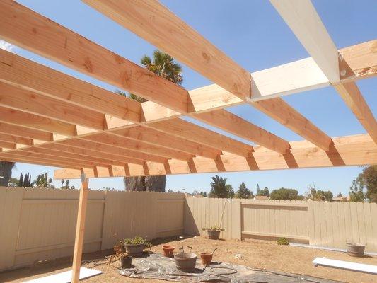 New Backyard Patio Cover - 12 Wide 20 Long - We also painted this new patio cover