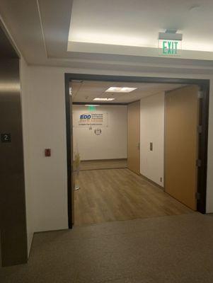 View as soon as you get off the elevator you'll make that left turn and see the main EDD sign
