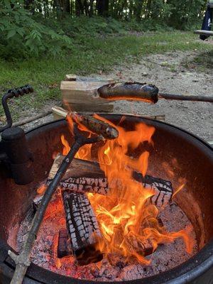 Fire pit with grates for cooking
