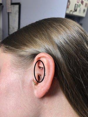 See previous review. Piercer at Blood Diamond pierced my EAR CANAL and did not tell me.